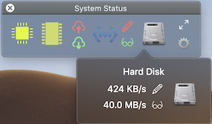 Disk Information in the System Status Window Min Version